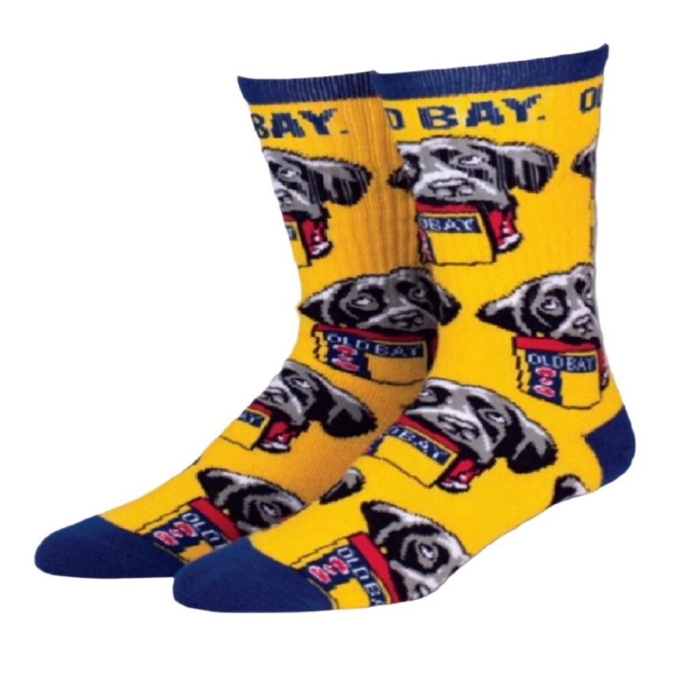 Old Bay Good Boy Dog Athletic Crew Socks NEW Fast Ship